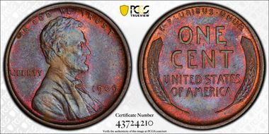 1909 1C Lincoln MS64BN