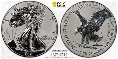 2021-S $1 Silver Eagle Rev PR - Type 2 Designer Edition - First Strike PR70