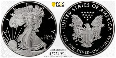 2021-W  $1 Silver Eagle - Type 1 PR68DCAM