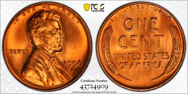 1956-D 1C MS66+ RD