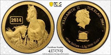2014 $5 Year of the Horse Gold PR69DCAM