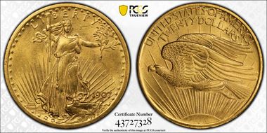 1907 $20 Saint-Gaudens MS63