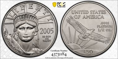2005 $50 Statue of Liberty MS70