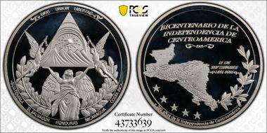 2021 50 Peso Bicentennial of Independence Iron-Nickel plated Copper PR69DCAM