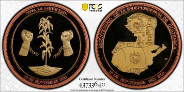2021 Quetzal Bicentennial of Independence Bi-Metallic PR69DCAM