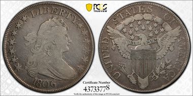 1806 50C O-122 Pointed 6, Stem F15