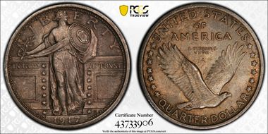 1917 25C Type 1 MS63FH