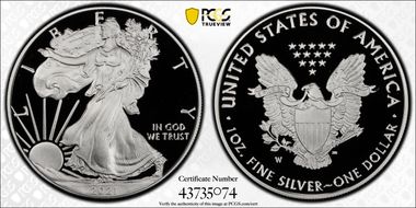 2021-W  $1 Silver Eagle - Type 1 PR70DCAM