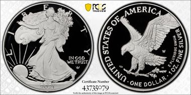 2021-W  $1 Silver Eagle - Type 2 PR70DCAM
