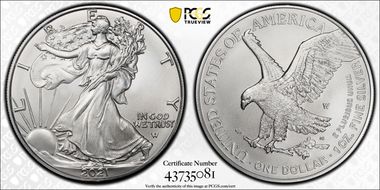 2021-W $1 Burnished Silver Eagle-Type 2 SP70