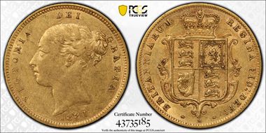 1881-M 1/2 Sov S-3863B AU53