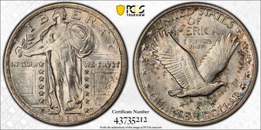 1918 25C MS63FH