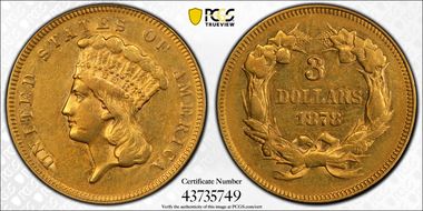 1878 $3 AU50