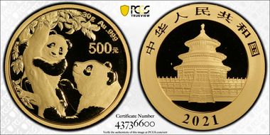 2021 500 Yn Panda Gold MS69