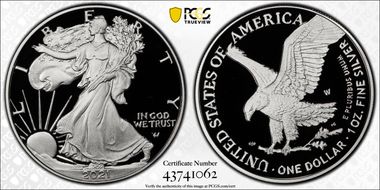 2021-W  $1 Silver Eagle - Type 2 PR70DCAM