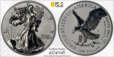 2021-S $1 Silver Eagle Rev PR - Type 2 Designer Edition - First Strike PR70