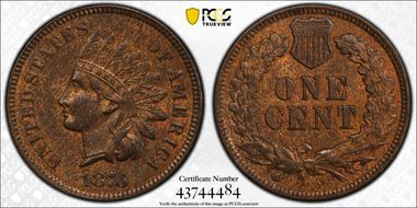 1876 1C MS63BN