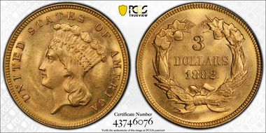 1882 $3 MS62