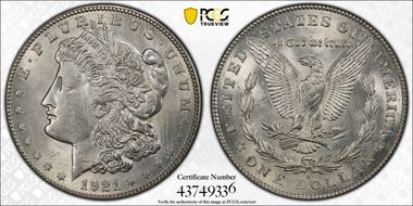 1921-S $1 VAM 1B-4 Thorn Head MS62