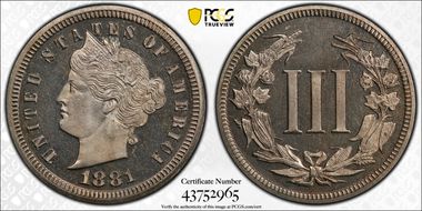 1881 3C J-1668 PR65CAM