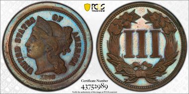 1868 3C J-616 PR64BN