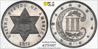 1873 3C J-1263 PR65+ CAM