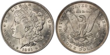 1891-CC $1 MS62+