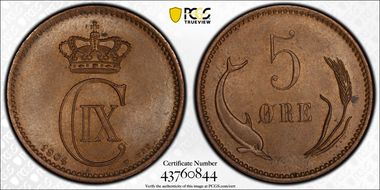 1904-VBP 5 Øre MS65BN