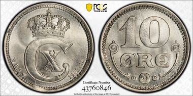1918 VBP GJ 10 Øre MS68