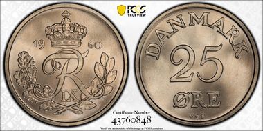 1960 CS 25 Øre KM-842.2 MS67