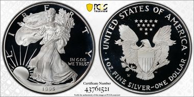 1995-W $1 Silver Eagle PR69DCAM
