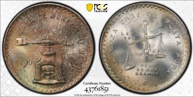 1980/9-Mo Onza KM-M49b.5  Ag MS66