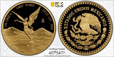 2020-Mo 1/4 oz Libertad Gold PR70DCAM