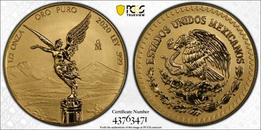 2020-Mo 1/2 oz Libertad Au Rev PR PR70