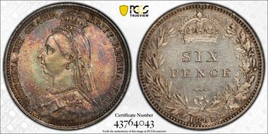 1887 6D S-3929 Value Rev MS62