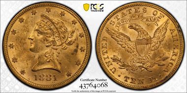 1881 $10 MS63