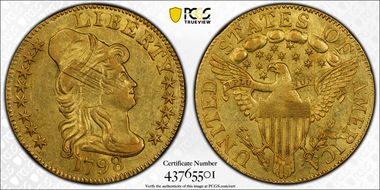 1798 $5 Small 8 AU55