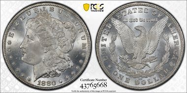 1880-CC $1 8/High 7 MS65
