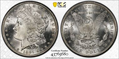 1891-S $1 MS65
