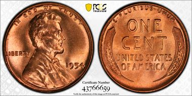 1954 1C MS67RD