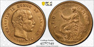 1877 CS 10 Kr KM-790.1  Au AU53