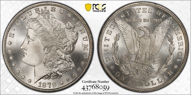 1879-S $1 MS67+ 