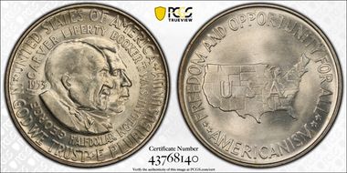 1953 50C Washington-Carver MS66