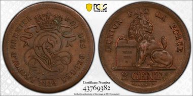 1834 2C KM-4.1 ↑↓ MS62BN