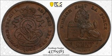 1836 2C Overstruck on Neth 1/2c MS62BN