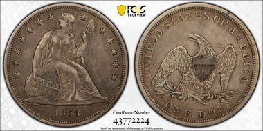 1863 $1 XF40