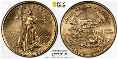 1990 $5 Gold Eagle MS70