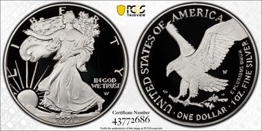 2021-W  $1 Silver Eagle - Type 2 PR70DCAM