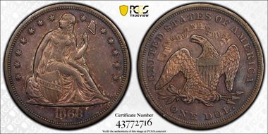 1868 $1 AU53