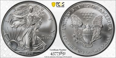1998 $1 Silver Eagle MS70